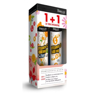 Inoplus Vitamin C 1000mg + Zinc & Vit-C 500mg 2x20 αναβράζοντα δισκία για το Ανοσοποιητικό Σύστημα