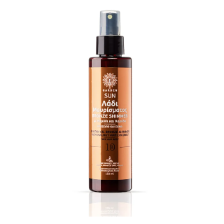 Garden of Panthenols Suntan Face & Body Bronze Shimmer SPF 10 Oil 150ml Αντηλιακό Λάδι Μαυρίσματος