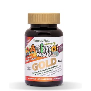 Nature's Plus Animal Parade Gold Assorted 60τμχ Παιδικές Πολυβιταμίνες Μασώμενες με γεύσεις Φρούτων