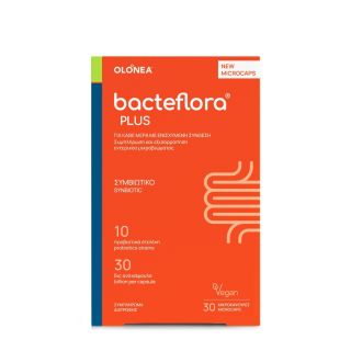 Olonea BacteFlora Plus Συνδυασμός υψηλής συγκέντρωσης Προβιοτικών ευρέως φάσματος & Πρεβιοτικού 30κάψουλες