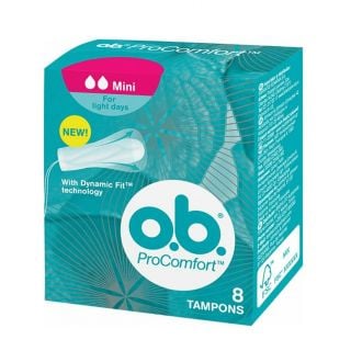 O.B. ProComfort with Dynamic Fit Technology Mini Ταμπόν για Ελαφριά Ροή 8τμχ