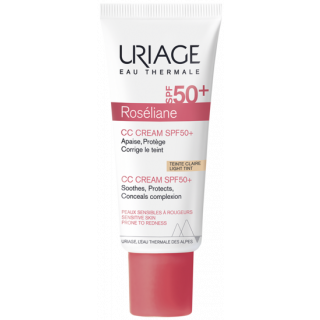 Uriage Roseliane CC Cream Spf50+ Light Tint 40ml Ενυδατική Κρέμα Κατά της Ερυθρότητας Με χρώμα