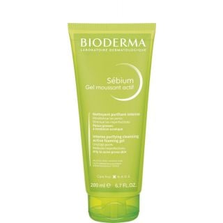 Bioderma Sebium Gel Moussant Actif 200ml Αφρίζων Τζελ Καθαρισμού για Μεικτές & Λιπαρές Επιδερμίδες με Τάση Ακμής