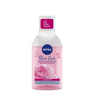 Nivea Micellar Water 400ml Διφασικό Ντεμακιγιάζ Προσώπου & Ματιών Με Ροδόνερο 