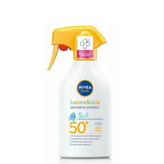 Nivea Babies & Kids Sensitive Protect 5-in-1 SPF50+ 270ml Βρεφικό-Παιδικό Αντηλιακό Γαλάκτωμα Προσώπου & Σώματος Σπρέι