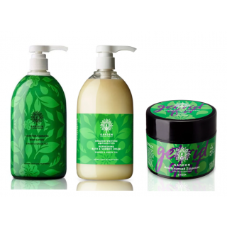Garden Promo Body Ginger: Body Lotion Ginger&Green Tea 1LT Αναζωογονητικό Γαλάκτωμα Σώματος & Ginger Body Scrub 200ml Απολεπιστικό Σώματος Κατά Της Κυτταρίτιδας Με Άρωμα Τζίντζερ & Garden Bath&Shower Cream Ginger&Green Tea 1LT Αναζωογονητικό Αφρόλουτρο