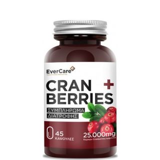 EverCare Cranberries 25.000mg 45κάψουλες Κρανμπερι για το Ουροποιητικό