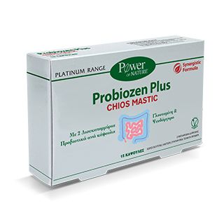 Power Health Platinum Range Probiozen plus Chios Mastic 15 caps Συμπλήρωμα διατροφής με μαστίχα Χίου, προβιοτικά, γλουταμίνη και ψευδάργυρο