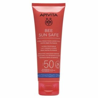 Apivita Bee Sun Safe Hydra Fresh Face & Body Milk Spf50 100ml Ενυδατικό Αναζωογονητικό Γαλάκτωμα για Πρόσωπο & Σώμα Travel Size