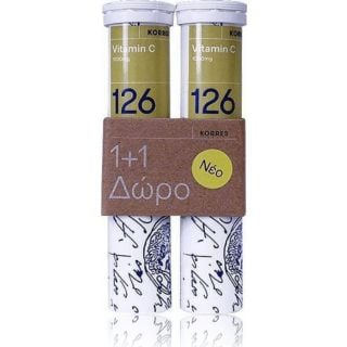 Korres 126 Βιταμίνη C 1+1 Δώρο 1000mg 2x18 Αναβράζοντα Δισκία