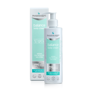 Pharmasept Balance Body Cream 250ml Ενυδατική Κρέμα Kαθημερινής Xρήσης για Ξηρές & Ευαίσθητες Επιδερμίδες