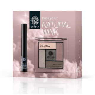 Garden Promo Duo Eye Kit Natural Wink Υγρό Eyeliner Waterproof Brown 02 4ml & Satin And Creamy Nude Παλέτα Σκιών No1 6gr