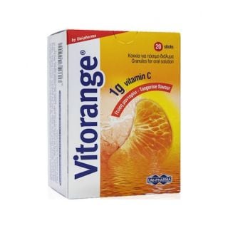 UniPharma Vitorange Βιταμίνη C 1g Αυξηση Ενέργειας & Ενίσχυση Ανοσοποιητικού 20sticks