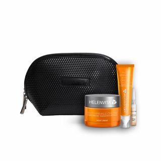 Helenvita Promo Αντιρυτιδική Κρέμα Νυκτός για Κανονικές / Μικτές Επιδερμίδες 50ml & Αντιρυτιδική Κρέμα Ματιών 15ml & Lifting Αμπούλα Εντατικής Φροντίδας Σύσφιξης 2ml & Δώρο Νεσεσέρ 1τεμ