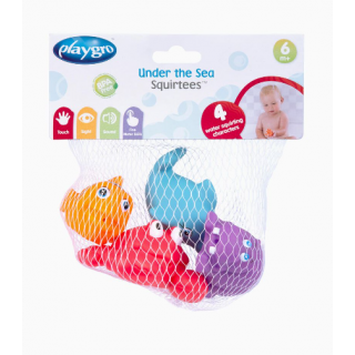 Playgro Under The Sea Squirtees 6m+ Ζωάκια που Γεμίζουν Νερό και Πιτσιλάνε 4 Τεμάχια