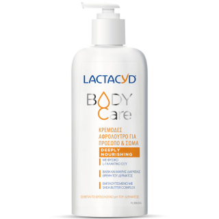 Lactacyd Body Care Deeply Nourishing 300ml Κρεμώδες Αφρόλουτρο Για Πρόσωπο & Σώμα