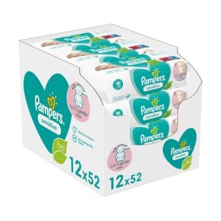 Pampers Baby Wipes Sensitive 12 x 52