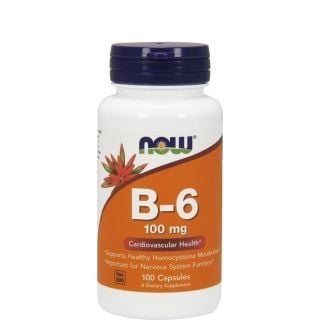 Now Foods B6 100mg 100κάψουλες για Υγιές Νευρικό & Καρδιαγγειακό Σύστημα