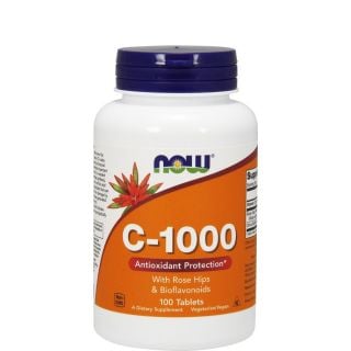 Now Foods Vitamin C-1000 with Rose Hips & Bioflavonoids 100ταμπλέτες Ενίσχυση Ανοσοποιητικού & Αντιοξειδωτική Προστασία