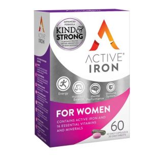 Active Iron for Women 30Caps + 30Tabs Συμπλήρωμα Διατροφής με Ενεργό Σίδηρο 