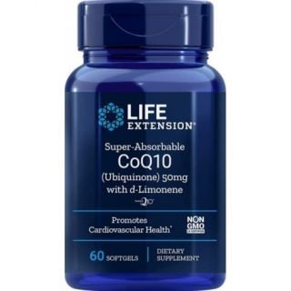 Life Extension Super-Absorbable CoQ10 with d-Limonene 50mg 60 Softgels Προστασία Καρδιαγγειακού