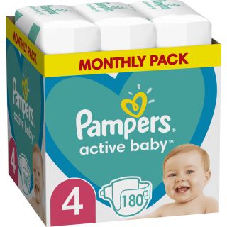 Pampers Active Baby No4 (9-14kg) 180τμχ