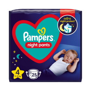 Pampers Πάνες Βρακάκι Νυκτός No4 (9-15kg) 25τεμάχια