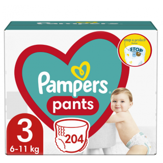 Pampers Βρεφικές Πάνες Βρακάκι Νο3 6-11kg 204τεμάχια