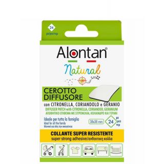 Alontan Natural Αυτοκόλλητο Εντομοαπωθητικό Επίθεμα 38x38mm 24τεμάχια