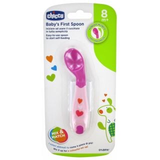 Chicco Silicone Start Baby Spoon (16100-10) 8m+ Pink 1 Item