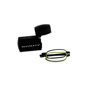 Perspektiv Compact Folding Reading Glasses with Carrying Case Yellow Frame +1.50