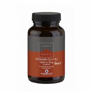 Terranova Vitamin D3 1000iu + K2 50µg Complex 50 Caps