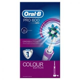 Oral-B Pro 600 Crossaction Colour Editon Pink Ηλεκτρική Οδοντόβουρτσα σε Χρώμα Ροζ 1 Τεμάχιο