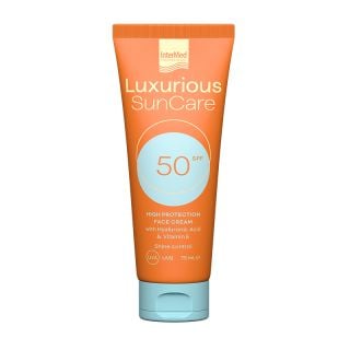 InterMed Luxurious Suncare SPF50 Αντηλιακή Κρέμα Προσώπου Με Υαλουρονικό Οξύ Και Βιταμίνη Ε 75ml