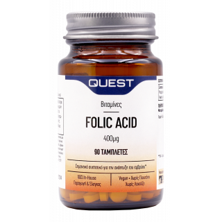 Quest Folic Acid 400μg 90 Tabs Φολικό Οξύ
