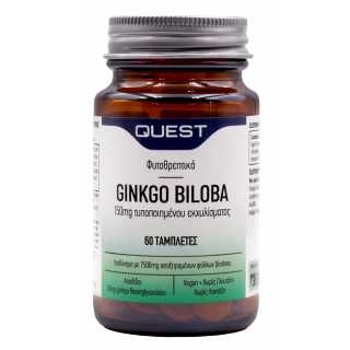 Quest Ginkgo Biloba 150mg Extract 60 Tabs Κυκλοφορία Αίματος