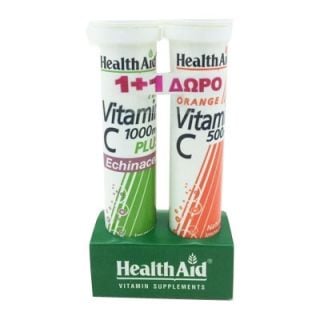 Health Aid Echinacea + Vitamin C 20 Tabs  + Vitamin C 500mg Πορτοκάλι 20 Tabs