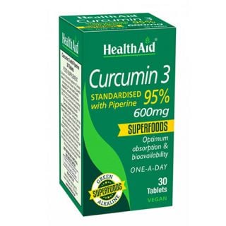 Health Aid Curcumin 3 with Piperine 600mg 30 Tabs