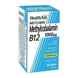 Health Aid Methylcobalamin Metcobin B12 1000mg 60 Tabs