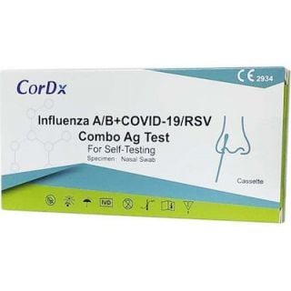 CorDx Influenza A/B+Covid-19 Rsv Διαγνωστικό Τεστ Ταχείας Ανίχνευσης Αντιγόνων με Ρινικό Δείγμα 1τμχ