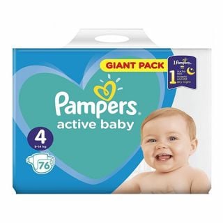 Pampers Active Baby Maxi Pack No4 (9 - 14kg) 76