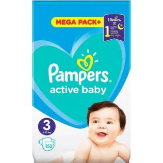 Pampers Active Baby Mega Pack No3 (6 - 10kg) 152 Τεμάχια