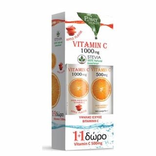 Power Health Vitamin C 1000mg Apple 24 Tabs + Vitamin C 500mg 20 Tabs