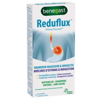 Benegast Reduflux 250mg 20 Chewable Tabs for Heartburn and Indigestion