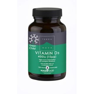 Terranova Green Child Vitamin D3 400 iu 50 Caps for Kids