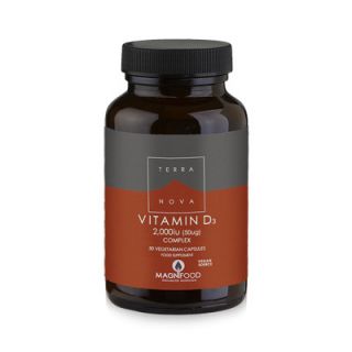 Terranova Vitamin D3 Complex 2000iu (50ug) 50 Caps with Superfoods