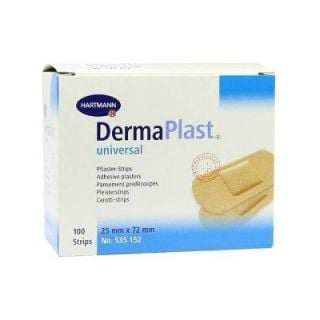 Hartmann Dermaplast Universal 25x72mm Adhesive Wound Pads 100 Items