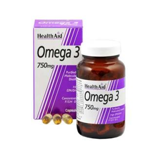 Health Aid Omega 3 750mg 60 Caps Fatty Acids