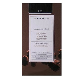 Korres Argan Oil Advanced Colorant 50ml Permanent Hair Colorant 1.0 Natural Black