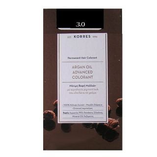 Korres Argan Oil Advanced Colorant 50ml Permanent Hair Colorant 3.0 Natural Dark Brown